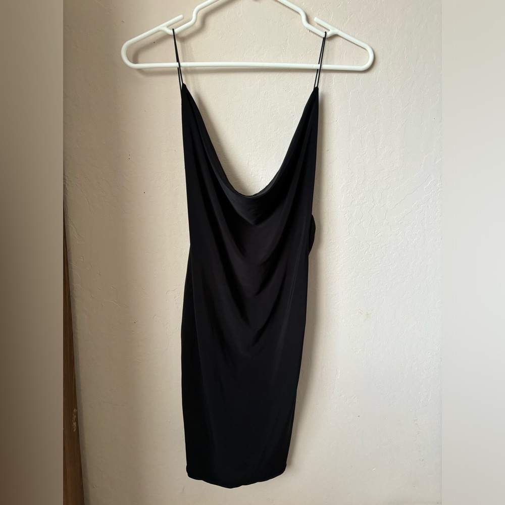 Slinky Cow Neck Scoop Back Ruched Bodycon Dress - Size 6 - Picture 3 of 6